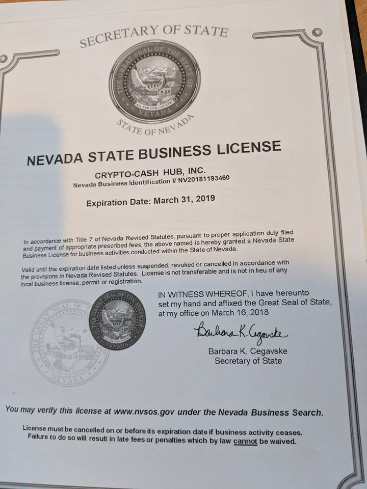 state of nevada business license lookup
